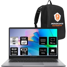 Asus Expertbook P1 Intel Core 7 240H 16GB 1tb SSD 14" Fhd Fdos Taşınabilir Bilgisayar & Per4 Çanta P1403C716512G0DP308