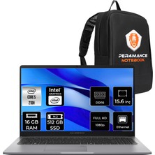 Asus Expertbook P1 Core 5 210H Notebook 16GB RAM 512GB SSD 15.6" FHD FreeDOS + Per4 Çanta P1503C516512G0DP307