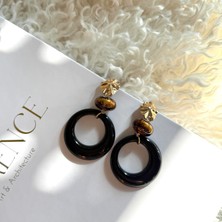 Alice İsstanbul Gold Detaylı Akrilik Vintage Küpe