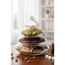 UltraMint El Imalatı 3 Katlı Cam Çam Ağacı Şekerlik ve Kurabiyelik