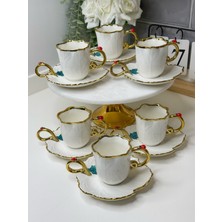 UltraMint 6 Kişilik Şık Kulp Detaylı Seramik Fincan Takımı