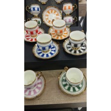 UltraMint Modern 6 Kişilik 12 Parça Porselen Kahve Fincan Seti