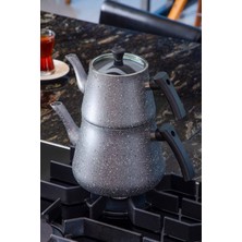 PremiumPort Şık Large Granit Kaplama Çaydanlık Takımı, Dayanıklı ve Kullanışlı Set