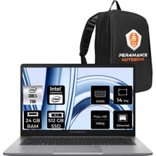Asus Expertbook P1 Core 5 210H Notebook 24GB RAM 512GB SSD 14" FHD FreeDOS + Per4 Çanta P1403C516512G0DP312