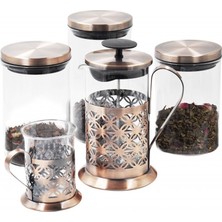 PremiumPort Şık 5 Parça French Press Seti, Kahve ve Çay Keyfi Için Ideal Seçim