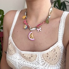 Alice İsstanbul Çelik Fular Limon Charmlı Kolye