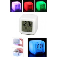 Aksiyon Global Renk Değiştiren Dijital Alarm Küp Saat ( Lisinya )