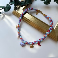 Alice İsstanbul Renkli Örgü Kumaş Charmlı Kolye