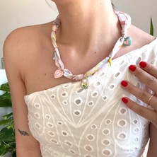 Alice İsstanbul Pembe Fular Seramik Charmlı Kolye