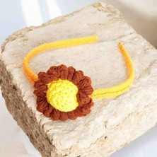 Lal Dizayn El Yapımı Örgü Çiçek Detaylı Taç