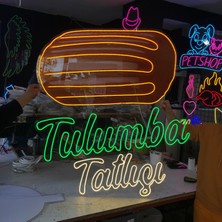 Neonled Tulumba Tatlısı Görsel Baskılı Neon LED Figür & Yazı Tabela (100X110 Cm) Dekoratif Aydınlatma