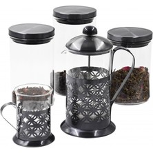 PremiumPort Premium French Press Seti, 5 Parça, Şık ve Kullanışlı Kahve Aksesuarları
