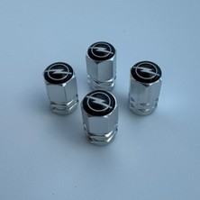 Aksefuar Lazer Opel ile Uyumlu Logolu Alüminyum Altıgen Sibop Kapağı (Takım)