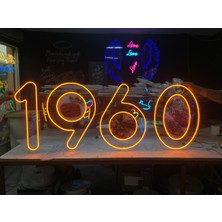 Neonled 1960 Kasap & Et & Şarküteri Görsel Baskılı Özel Tasarım Neon LED Figür & Yazı Tabela (150X56 Cm)