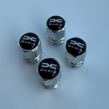 Aksefuar Lazer Dacia ile Uyumlu Logolu Alüminyum Altıgen Sibop Kapağı (Takım)