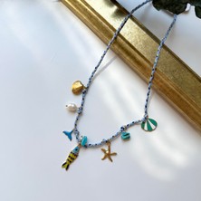 Alice İsstanbul Mavi Ipli Charm Kolye