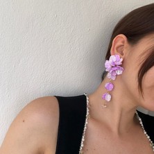 Alice İsstanbul Mor Sedefli Yaprak Küpe