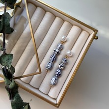 Alice İsstanbul Bleu Blanc Boncuk Küpe