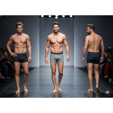 Berrak 4475 Pamuklu Siyah-Lacivert-Gri Erkek Boxer 3'lü Paket