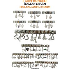 Janra World 5 Adet Rastgele Çelik Italyan Charm 9mm Italyan Charm Bileklik Uyumlu -Sallantılı & Sallantısız