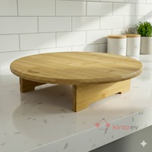 Kirazev Bambu Ayaklı Yuvarlak Kesme Tahtası