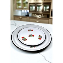 UltraMint 70X50 cm Emaye Sini, Yemek Sunum Tepsisi, Çinko Yer Sofrası