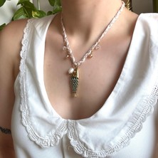 Alice İsstanbul Çelik Bej Örgü Balık Kolye