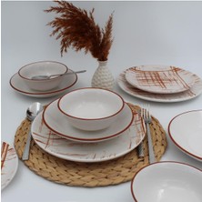 UltraMint Ekose 48 Parça 12 Kişilik Yemek Takımı, Şık ve Dayanıklı Set