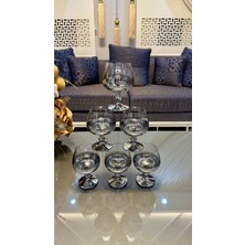 UltraMint Bohemia Kristal Titanyum Gümüş Kahve Yanı Su Bardağı 250 ml