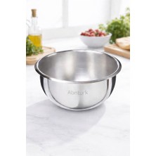 abnturk Ev Tipi 24 cm Büyük Boy Karıştırıcı Paslanmaz Çelik Çırpma & Mayonez Tenceresi Oval Taban