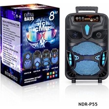 Digi Monster NDR-P44 20W Bluetooth Parti Hoparlörü • 8” Woofer • Rgb LED • Karaoke • Tws • Fm