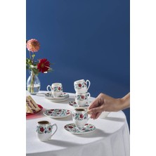 UltraMint 6 Kişilik Çini Kahve Fincanı Seti, 80 Ml, Şık ve Zarif Tasarım