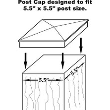 Storemax Iron PCP03 Piramit Direk Kapağı, 5 1/2 "x 5 1/2", Siyah