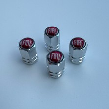 Aksefuar Lazer Fiat ile Uyumlu Logolu Alüminyum Altıgen Sibop Kapağı (Takım)