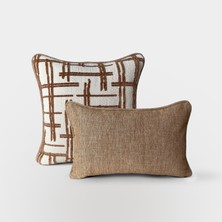 Lidoma Home "grid & Solid" Dokulu Desenli Kırlent Kılıfı Seti