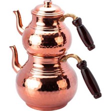 PremiumPort Büyük Bakır Çekiçli Dövme Kırmızı Çaydanlık 2,75 Litre