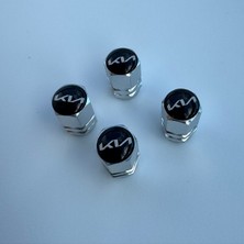 Aksefuar Lazer Kia ile Uyumlu Logolu Alüminyum Altıgen Sibop Kapağı (Takım)