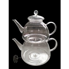 PremiumPort Işığa ve Sıcaklığa Dayanıklı Şık Cam Çaydanlık ve Demlik Seti