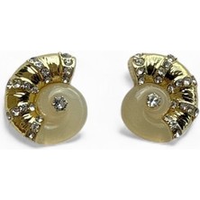 Alice İsstanbul Krem Taşlı Salyangoz Küpe