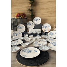 UltraMint Şık 46 Parça 12 Kişilik Porselen Kahvaltı Takımı Seti