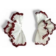 Alice İsstanbul Kenarı Bordo Mineli Yaprak Küpe