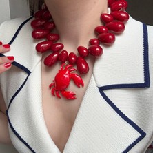 Alice İsstanbul Bordo Boncuklu Yengeç Kolye