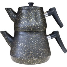 PremiumPort Dayanıklı ve Şık Granit Çaydanlık Takımı, Set Halinde Kullanıma Hazır