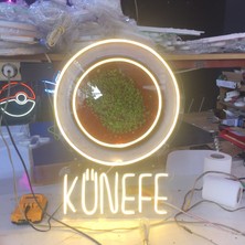 Neonled Künefe Tatlısı Görsel Baskılı Neon LED Figür & Yazı Tabela (36X50 Cm) Dekoratif Aydınlatma