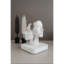 Todekora Modern Dekoratif Ikili Yüz Figürlü Heykel -Sanatsal Büst Biblo