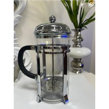 PremiumPort Cam ve Metal Karışımı French Press, 1000 Ml, Şık ve Kullanışlı Tasarım