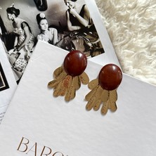 Alice İsstanbul Kahve Amber Küpe