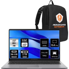 Asus Expertbook P1 Core 5 210H Notebook 96GB RAM 2TB SSD 15.6" FHD FreeDOS + Per4 Çanta P1503C516512G0DP344