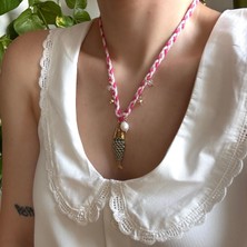 Alice İsstanbul Çelik Pembe Örgü Balık Kolye