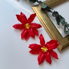 Alice İsstanbul Kırmızı Boncuklu Çiçek Küpe